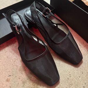 Rag & Bone Astra Black Mesh Slingback